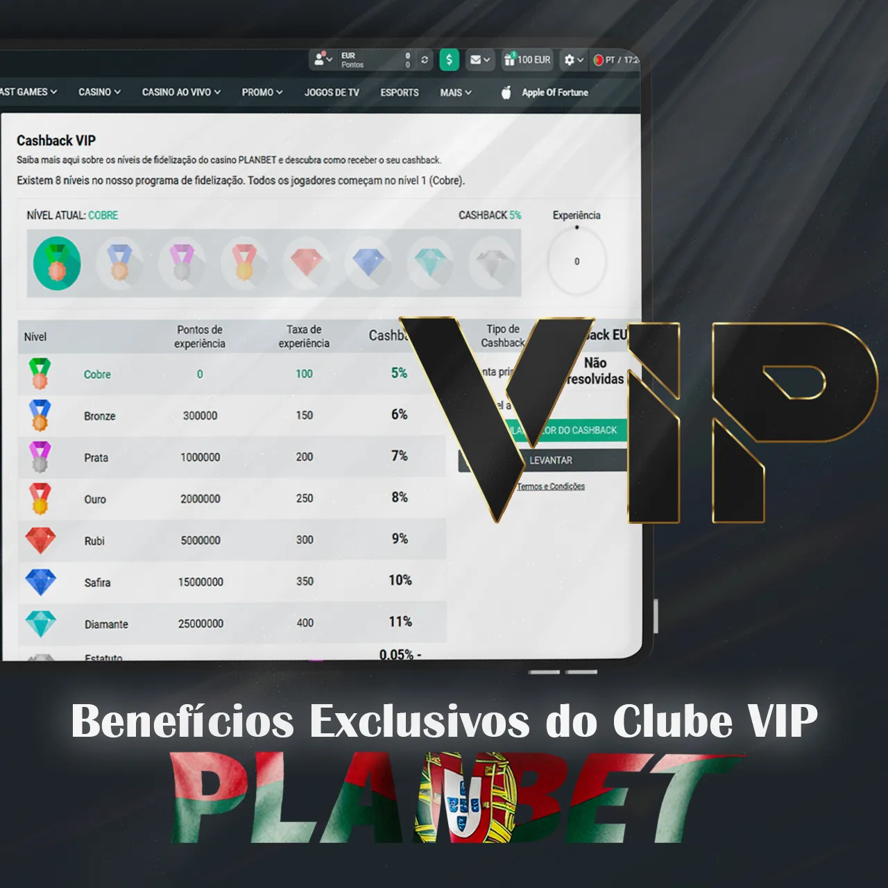 Junte-se ao programa VIP da Planbet