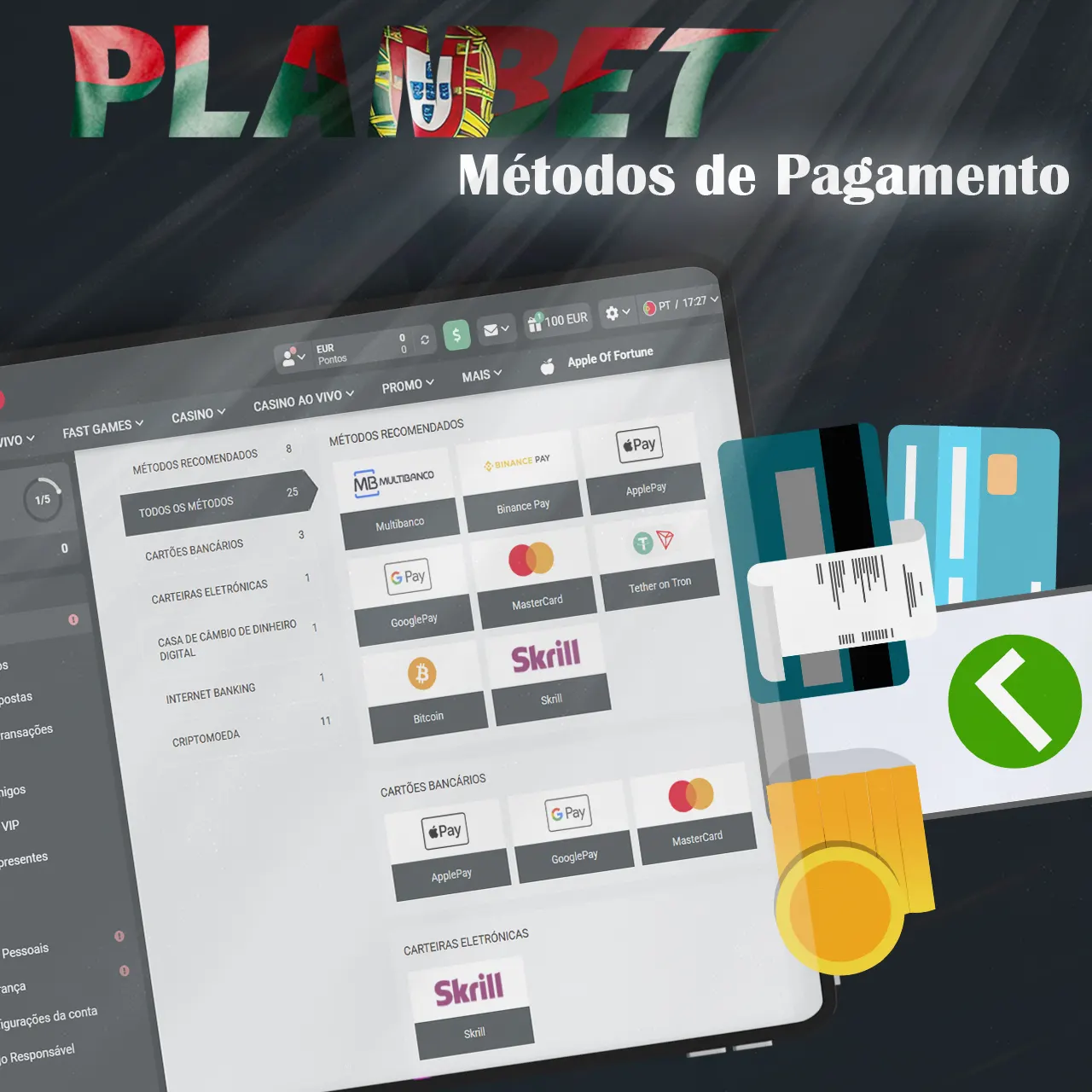 Explore os diversos métodos de pagamento disponíveis no casino