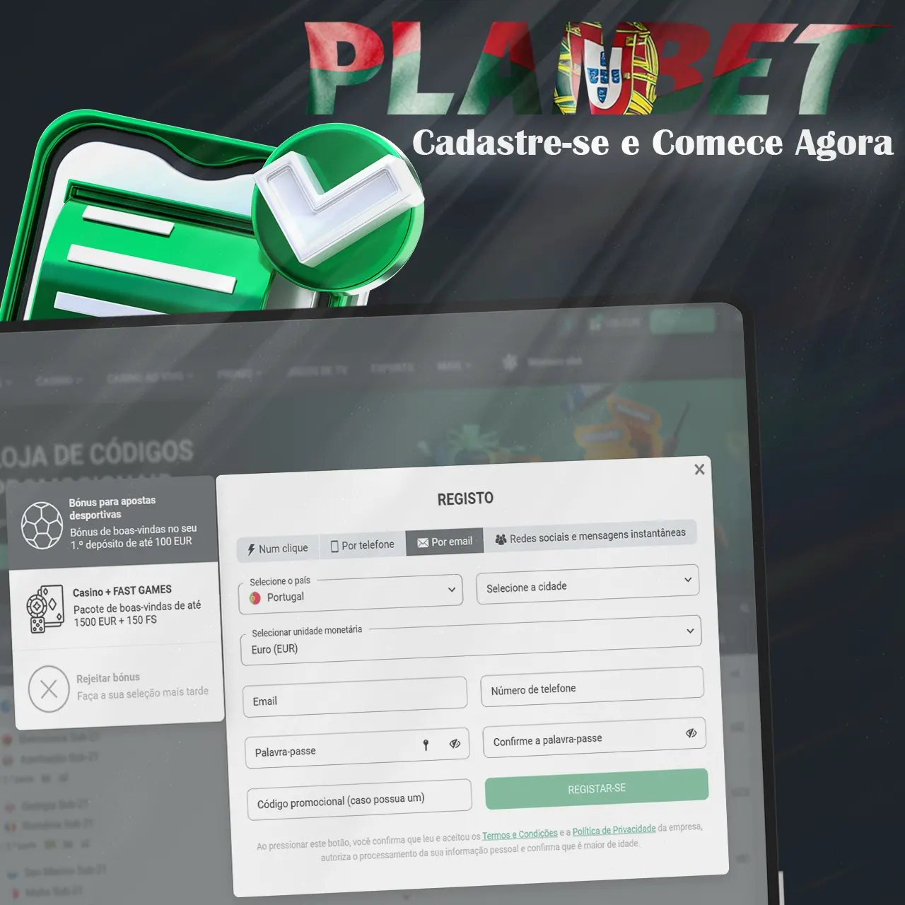 Registe-se no Planbet agora mesmo!